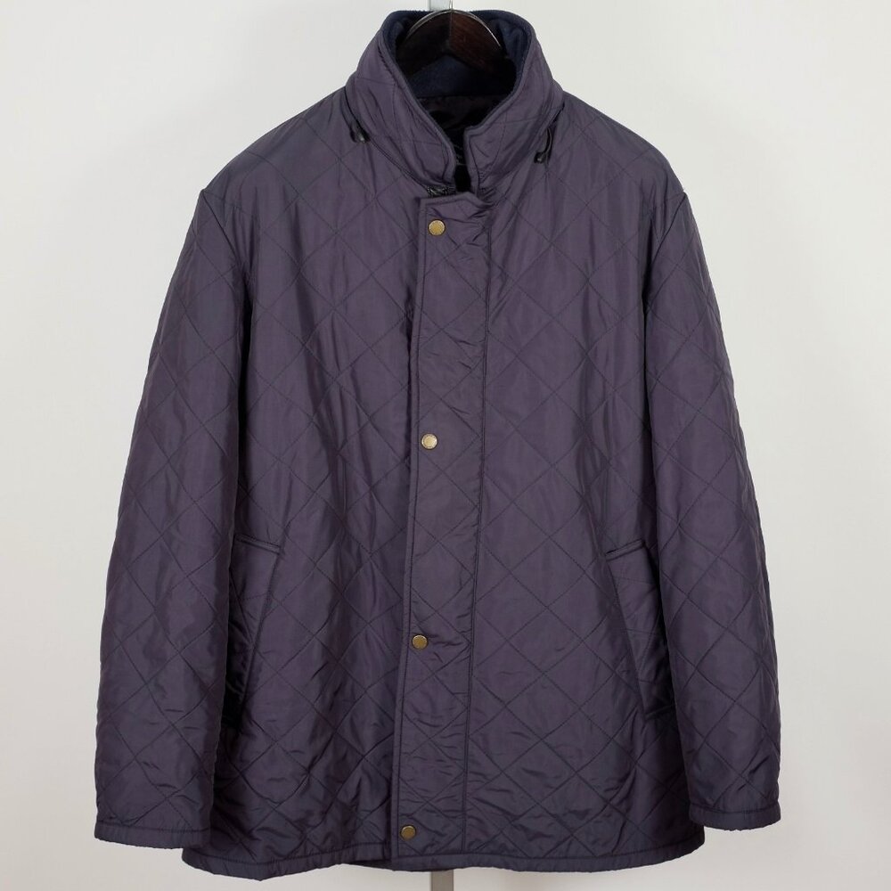 Burberry London quilted field jacket coat 54 US 44 hooded navy